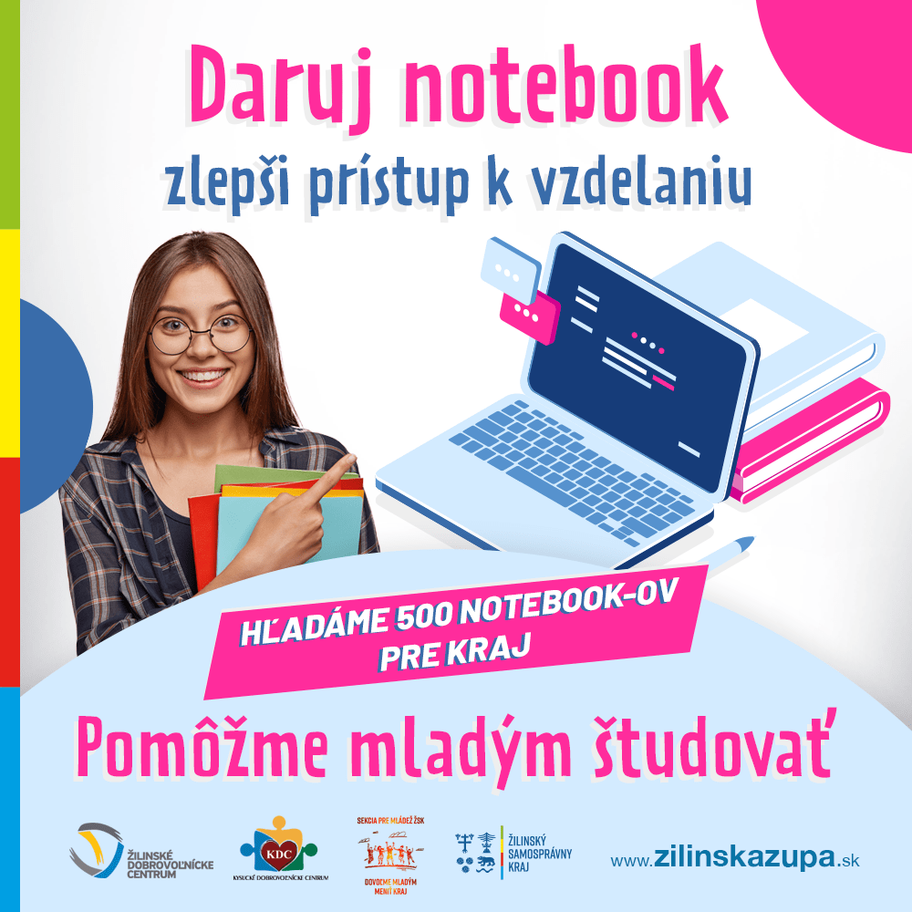 Read more about the article Daruj notebook, zlepši prístup k vzdelaniu (Dobrovoľníctvo v regiónoch)